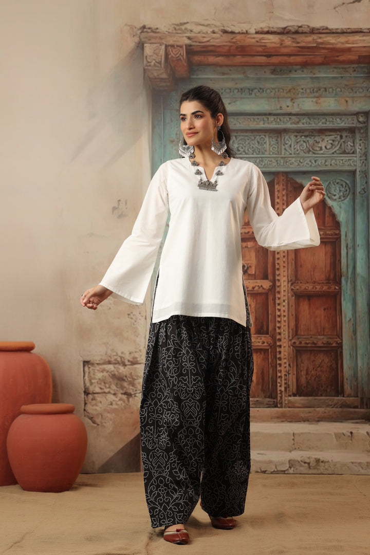 White Farshi Salwar Set