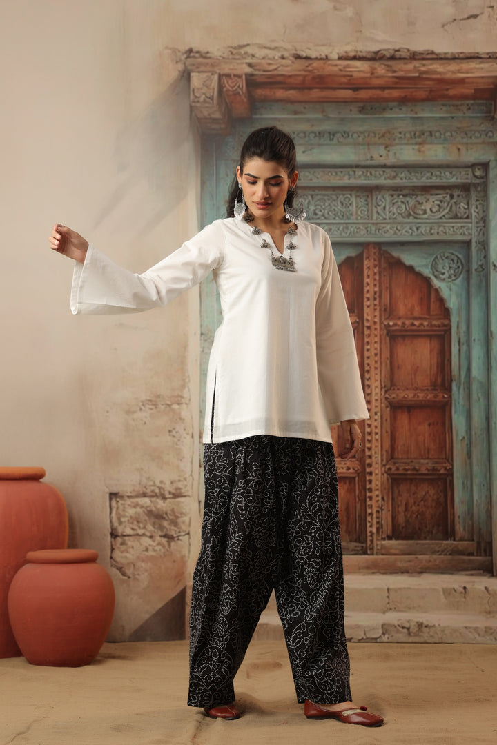 White Farshi Salwar Set