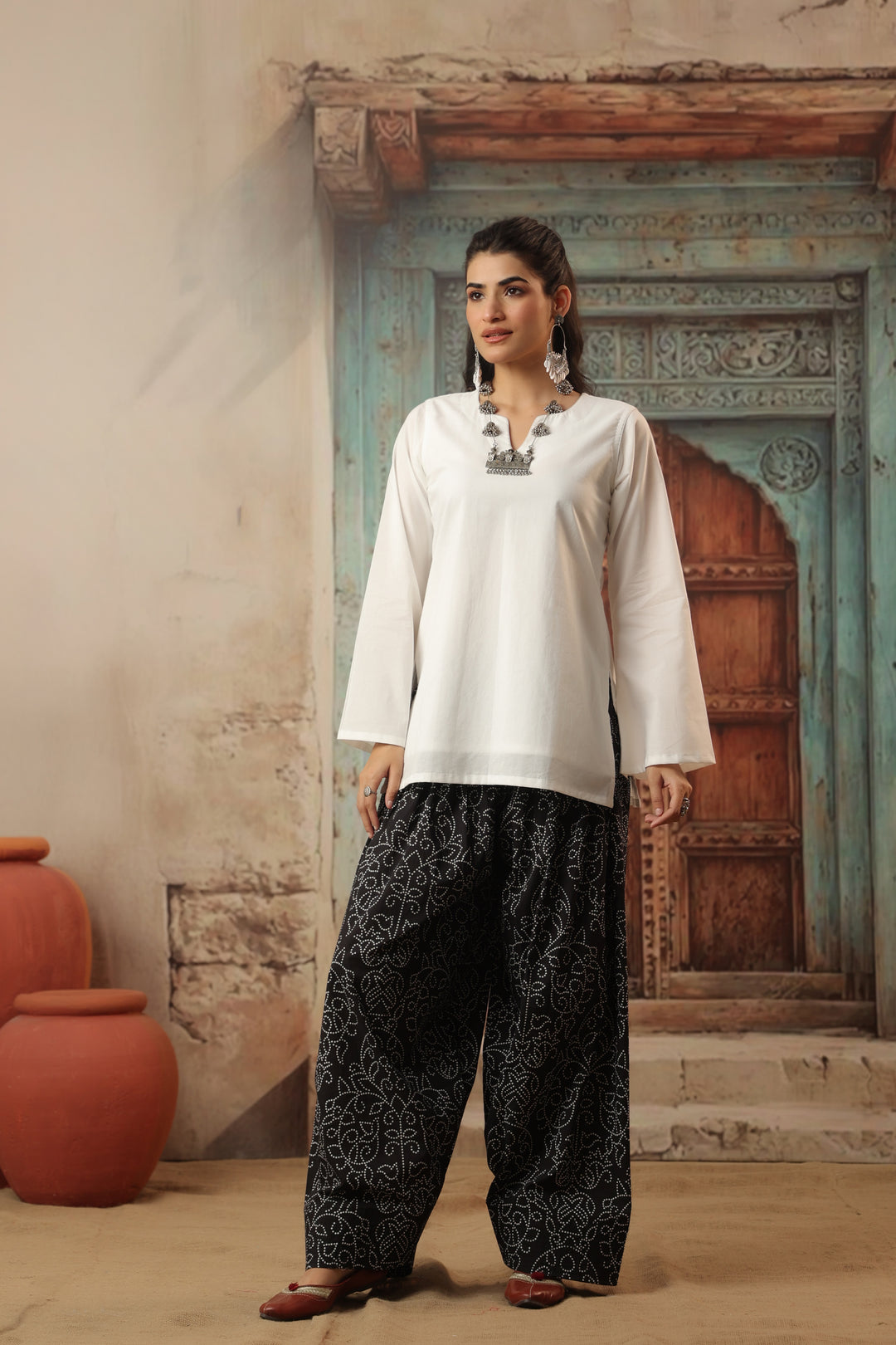 White Farshi Salwar Set