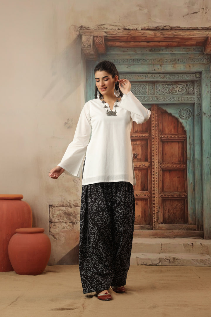 White Farshi Salwar Set