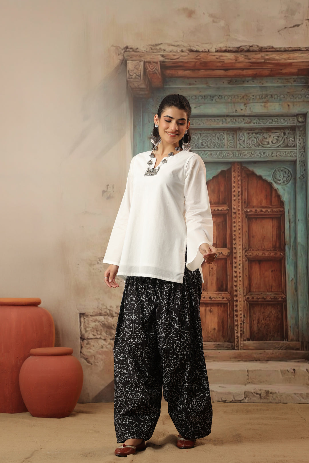 White Farshi Salwar Set