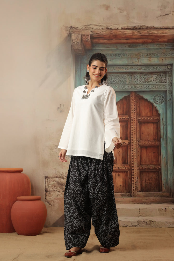 White Farshi Salwar Set