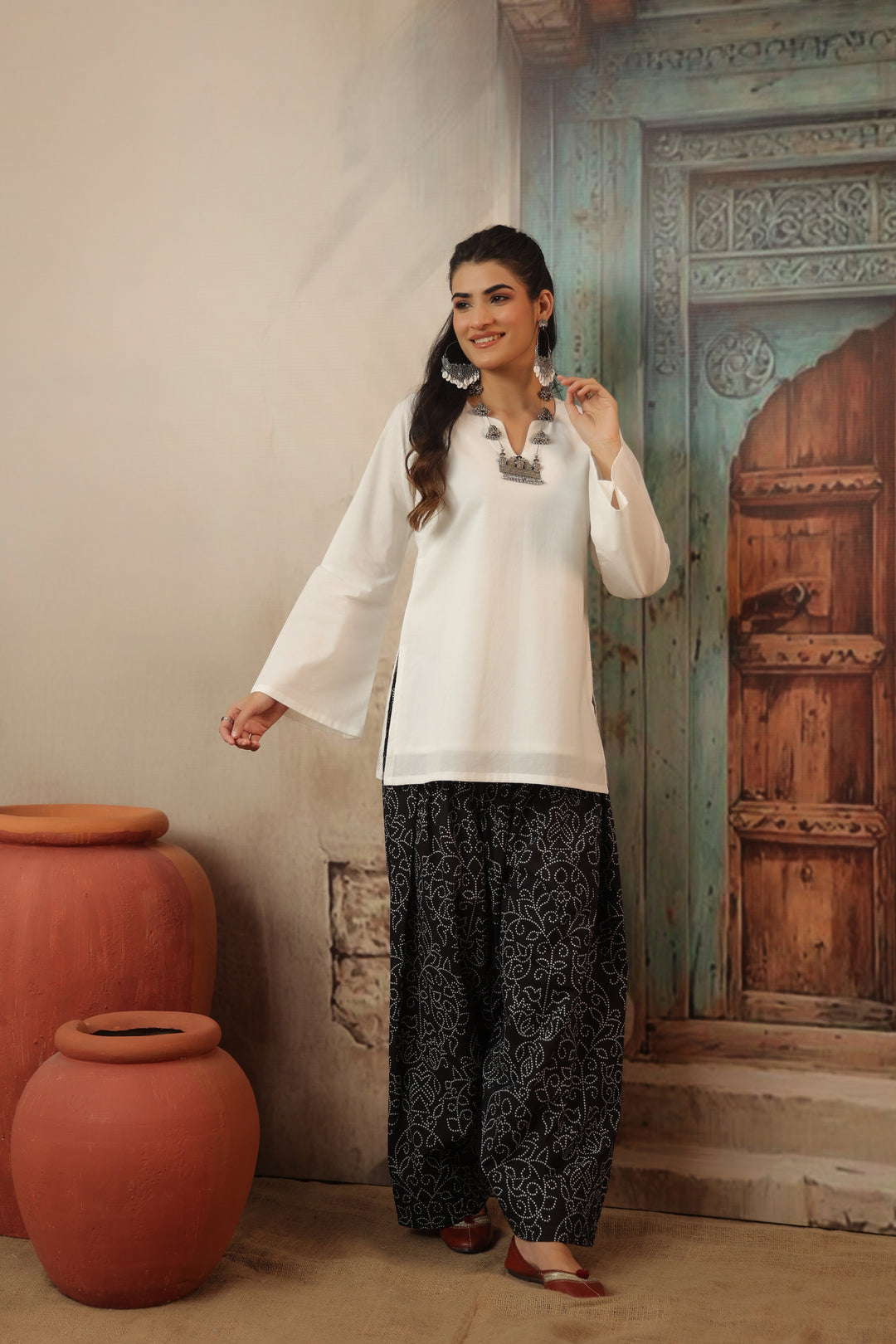 White Farshi Salwar Set