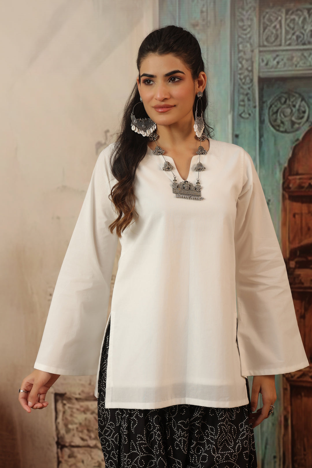 White Farshi Salwar Set