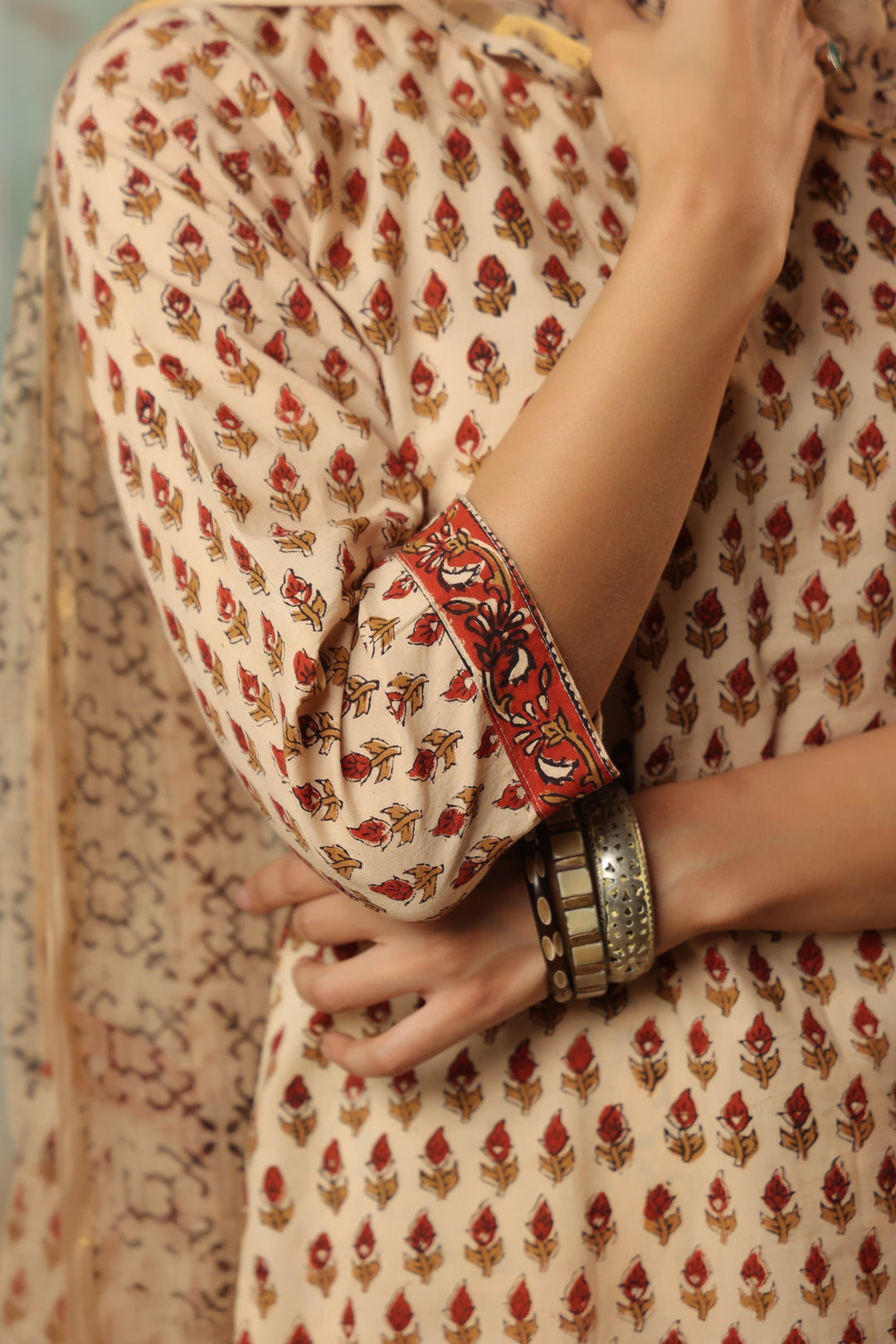 Chanchal Beige Bagru Suit Set