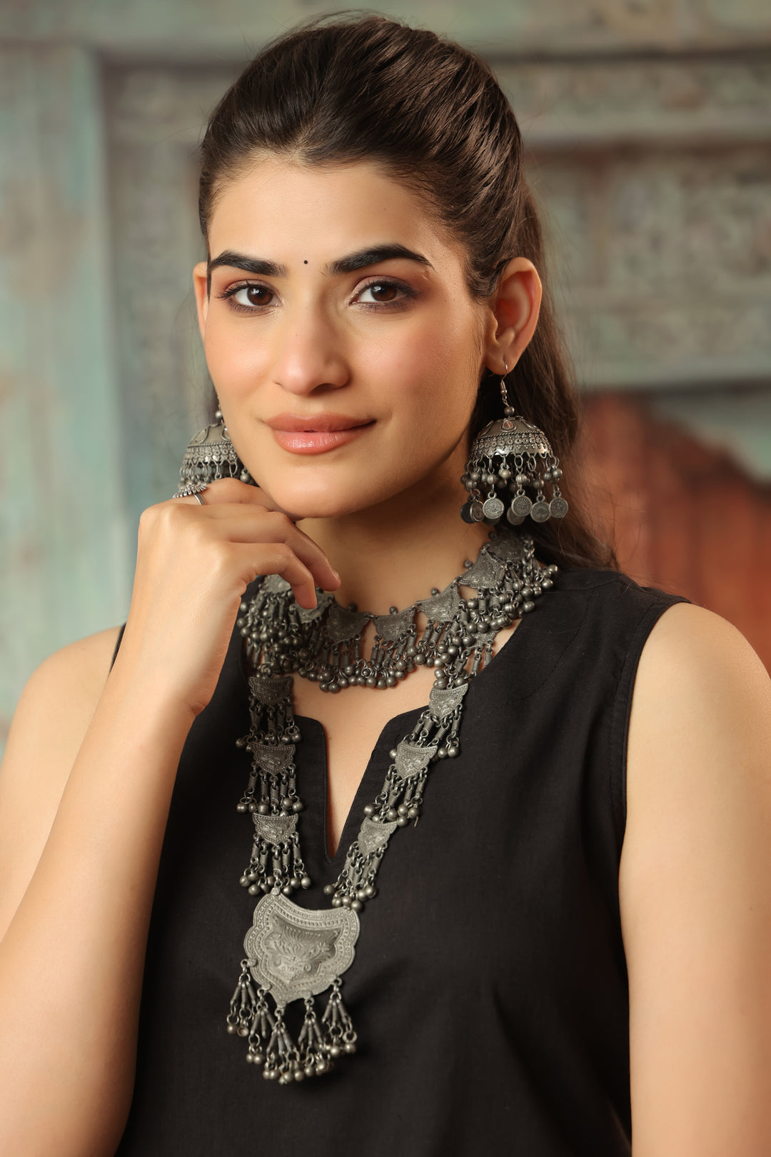 Plain Black farshi salwar set