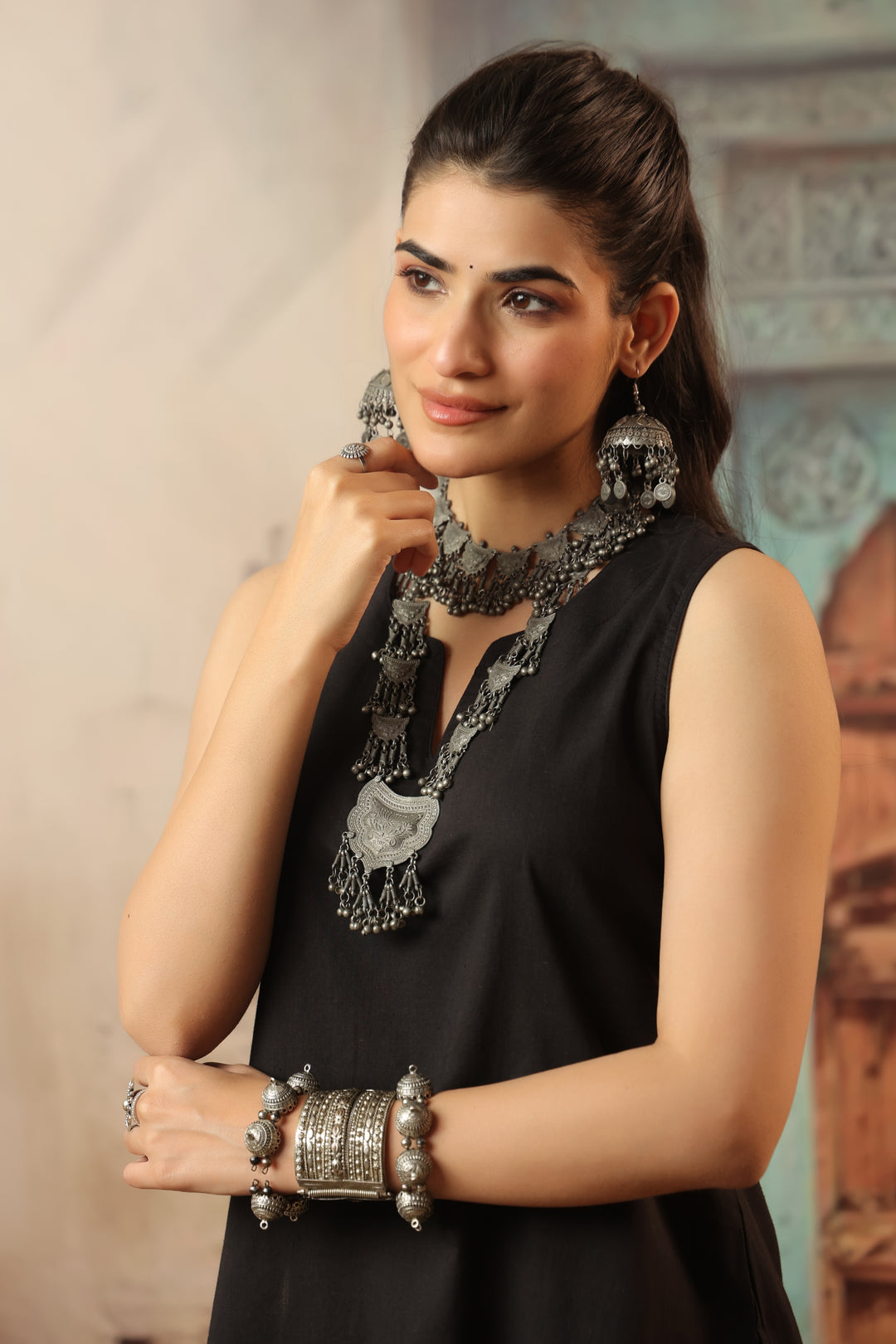 Plain Black farshi salwar set