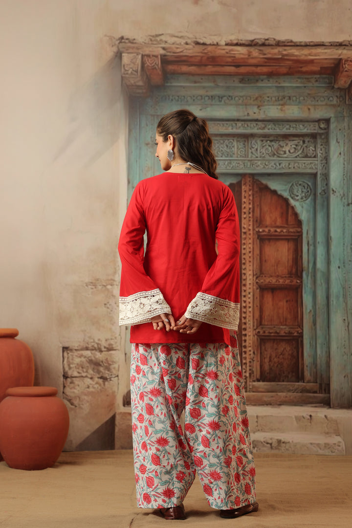 Red Farshi Salwar Set