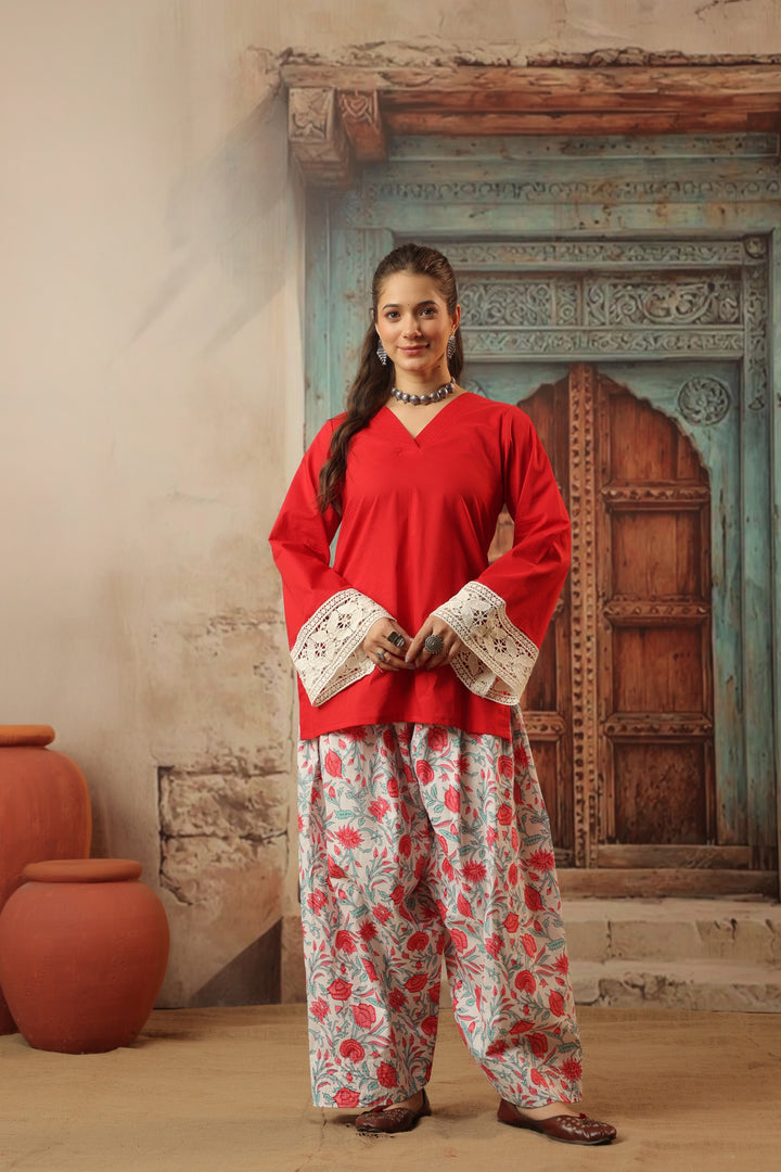 Red Farshi Salwar Set