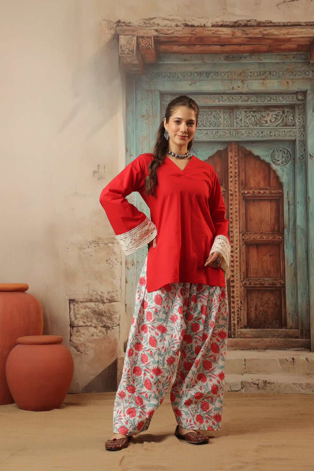 Red Farshi Salwar Set