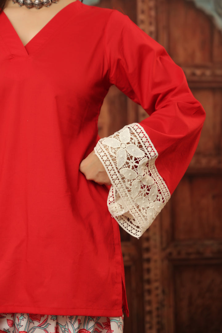 Red Farshi Salwar Set