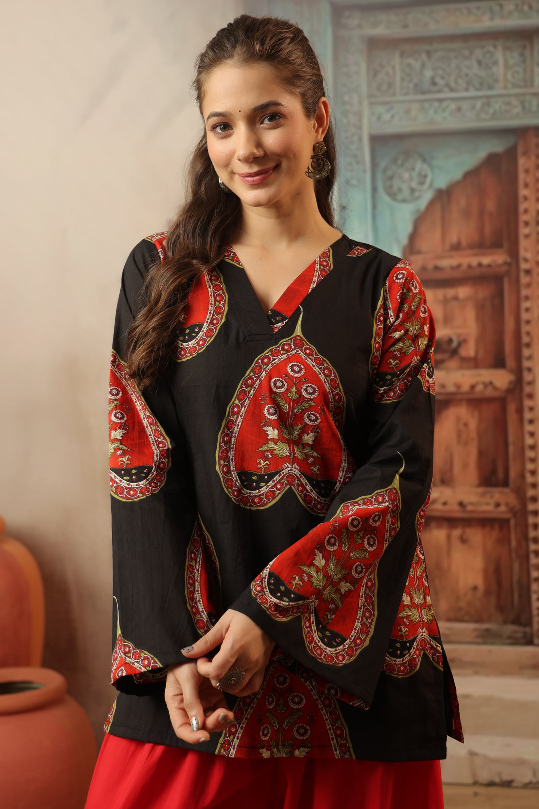 Black Red Farshi Salwar Set