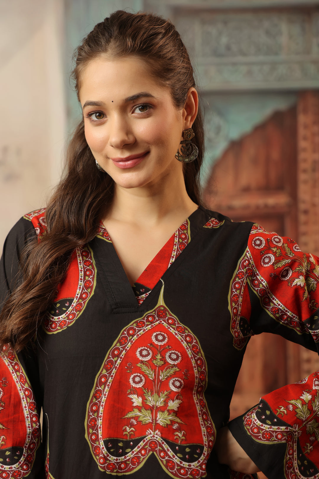 Black Red Farshi Salwar Set