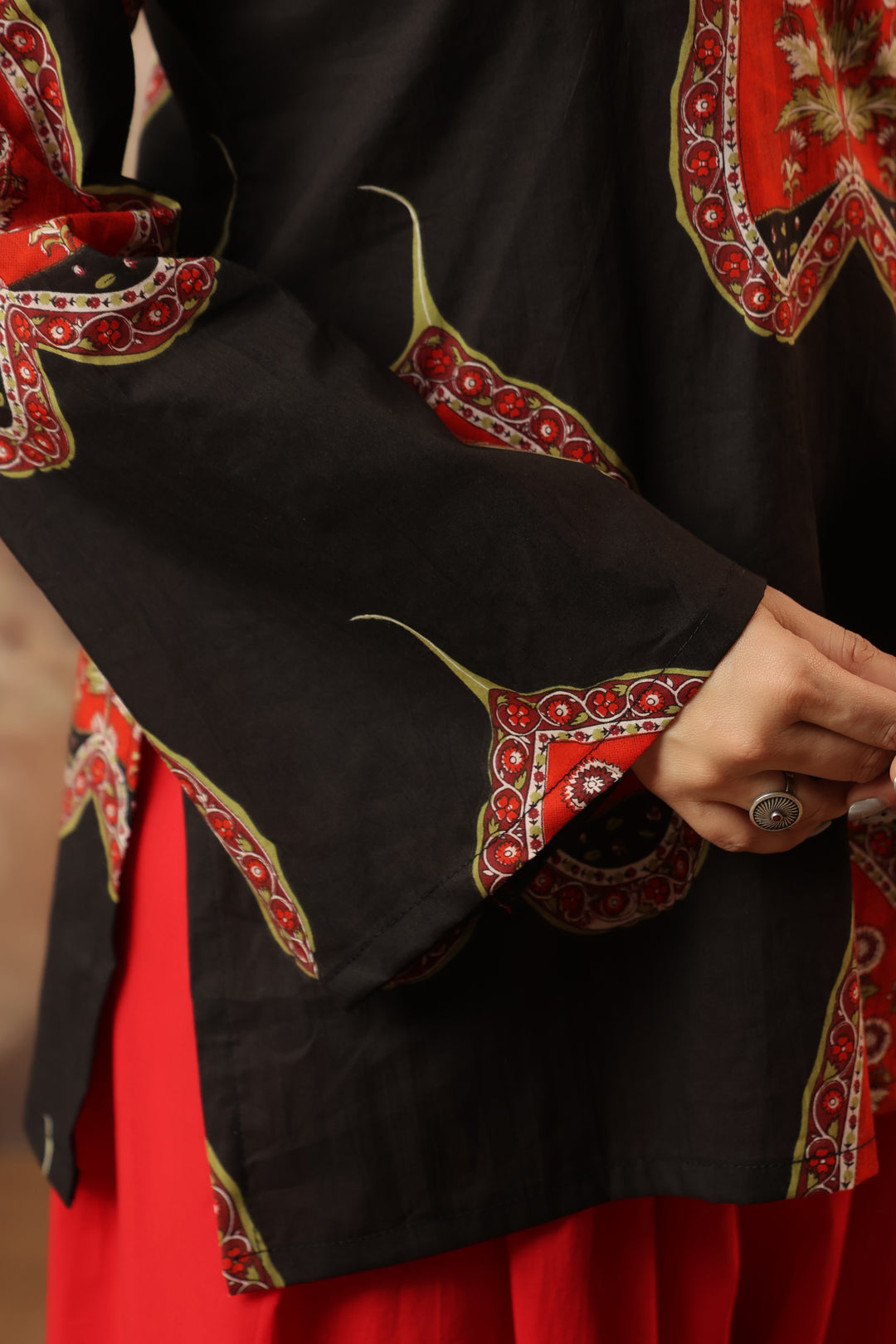 Black Red Farshi Salwar Set