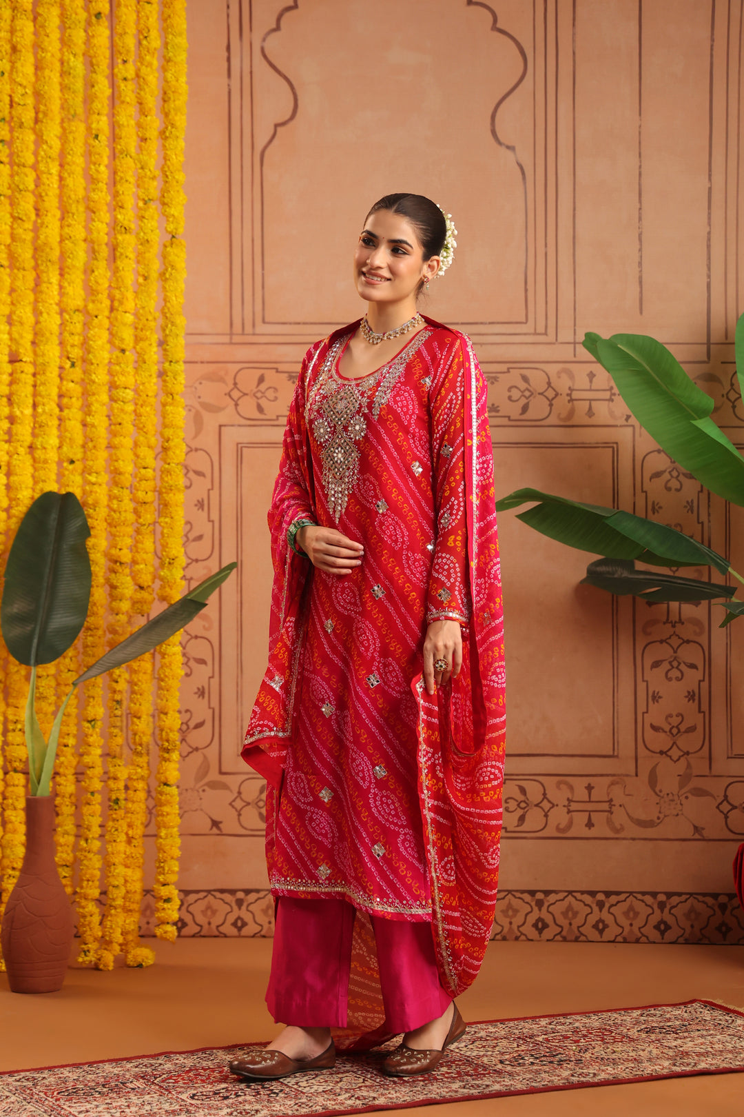 Tulsi Rani Gota Mirror Bandhej Suit Set