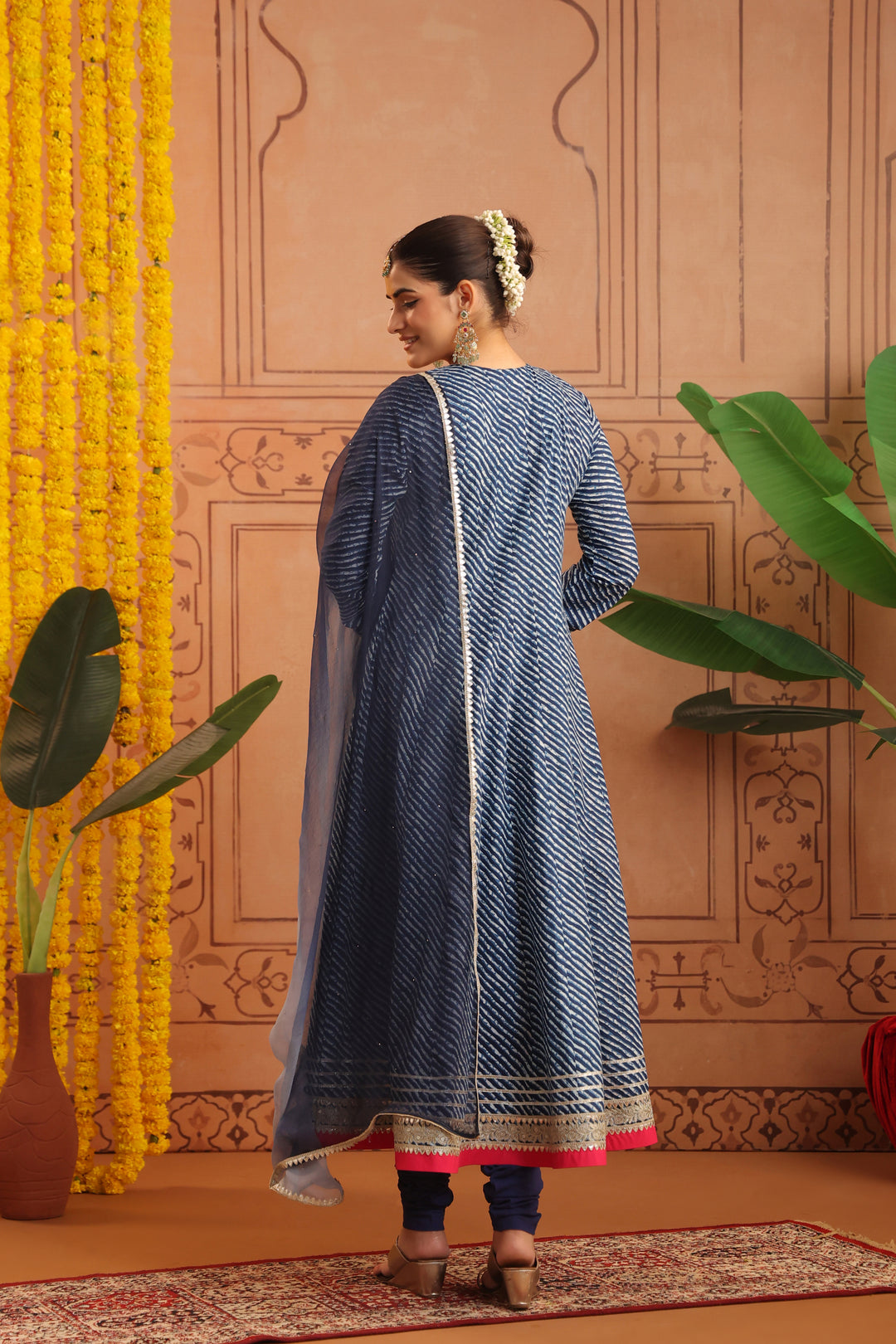 Arpita Blue Leheriya Anarkali Set