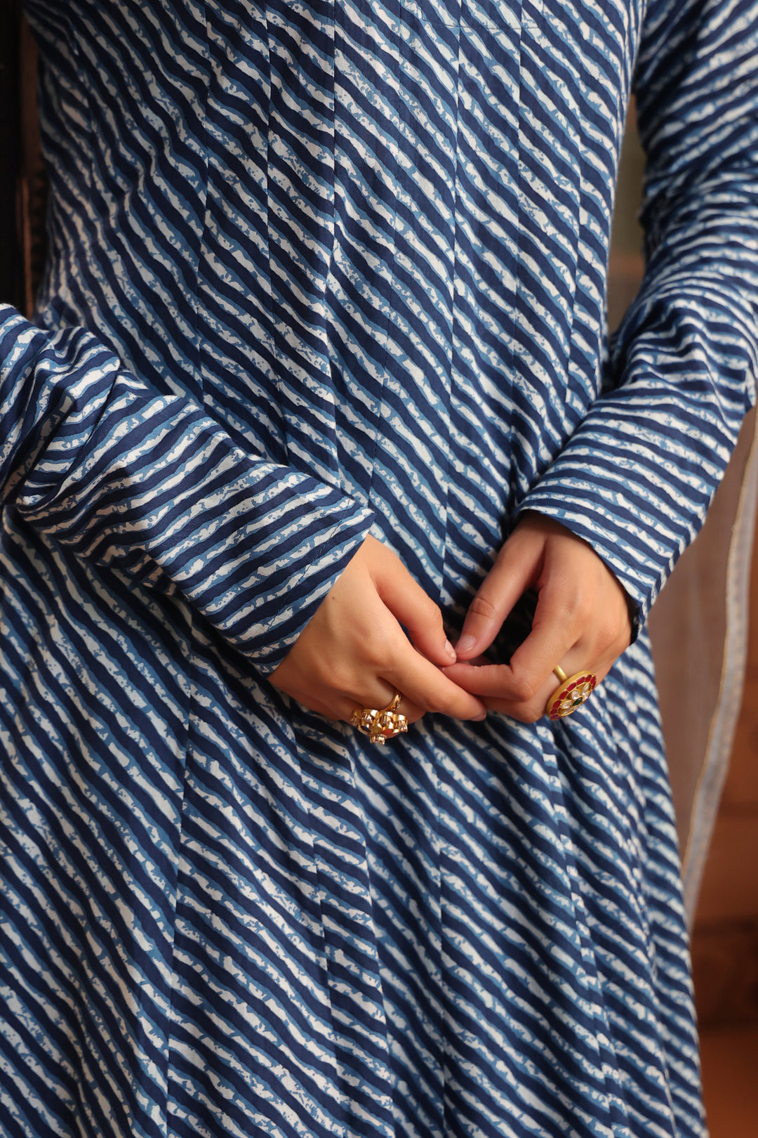 Arpita Blue Leheriya Anarkali Set
