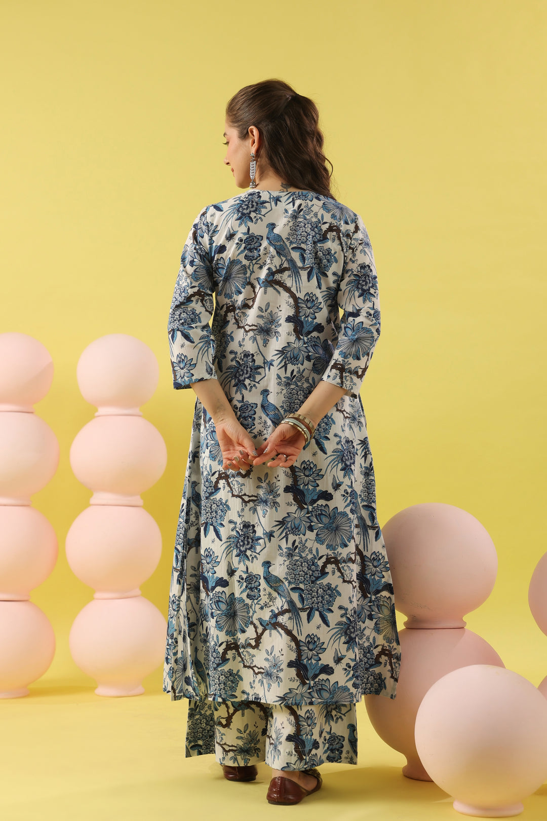 Megha Blue A-line Suit Set