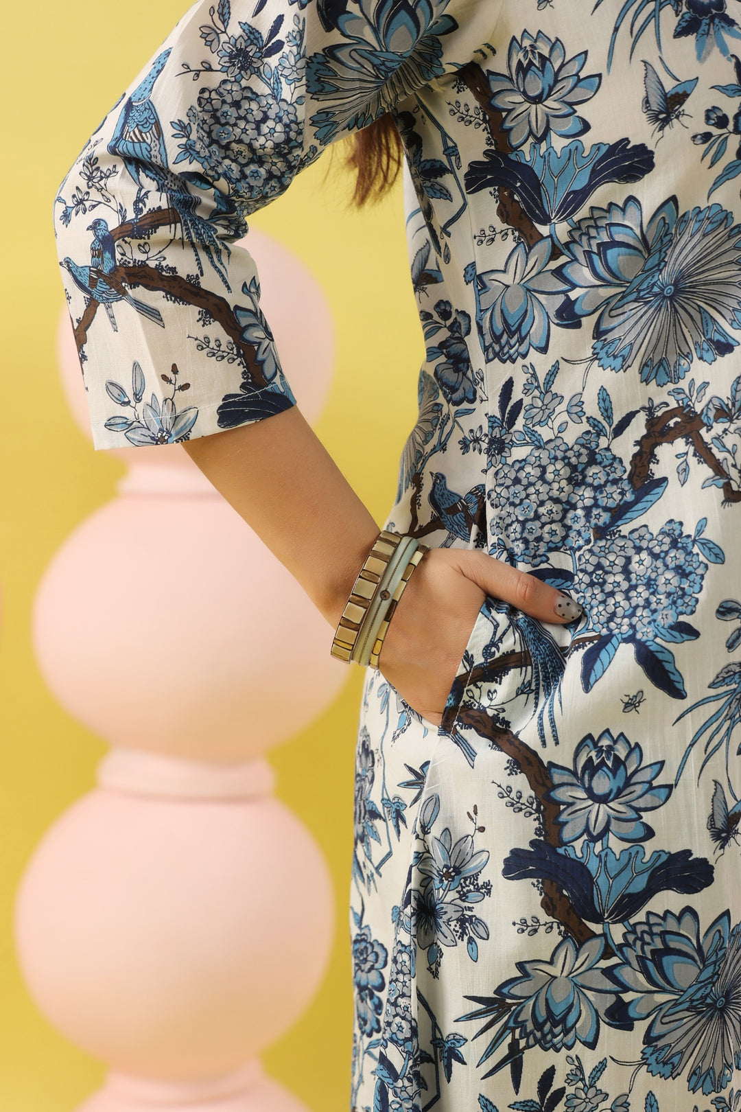 Megha Blue A-line Suit Set