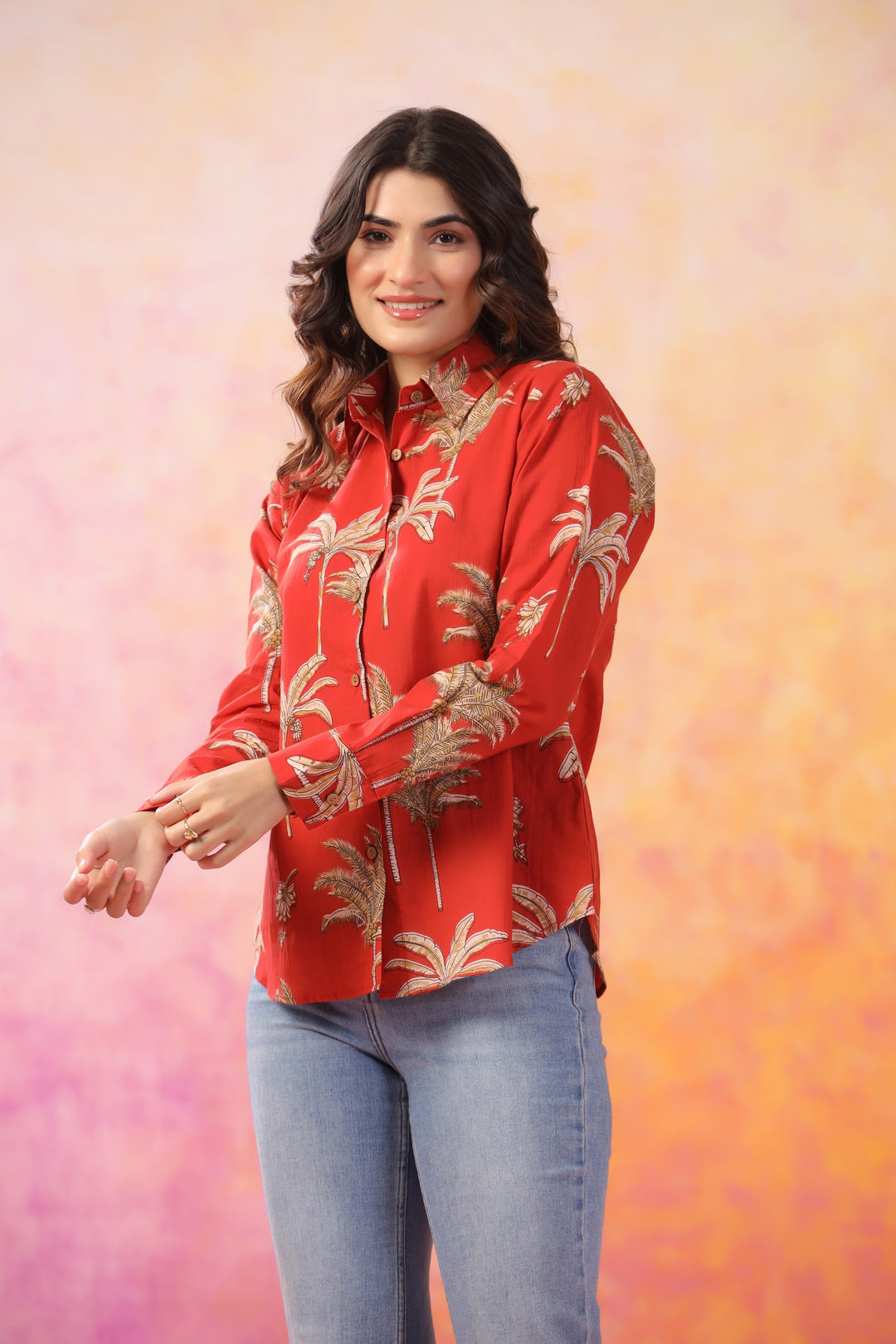 Brick Red Cotton Shirt – DIMPLE DESIGN STUDIO