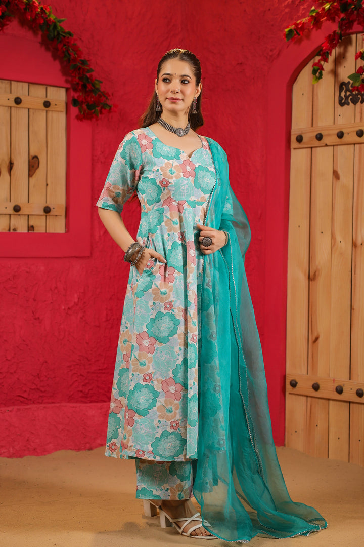 Sara Anarkali Cotton Suit Set