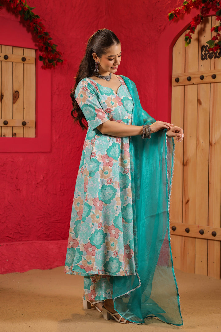 Sara Anarkali Cotton Suit Set