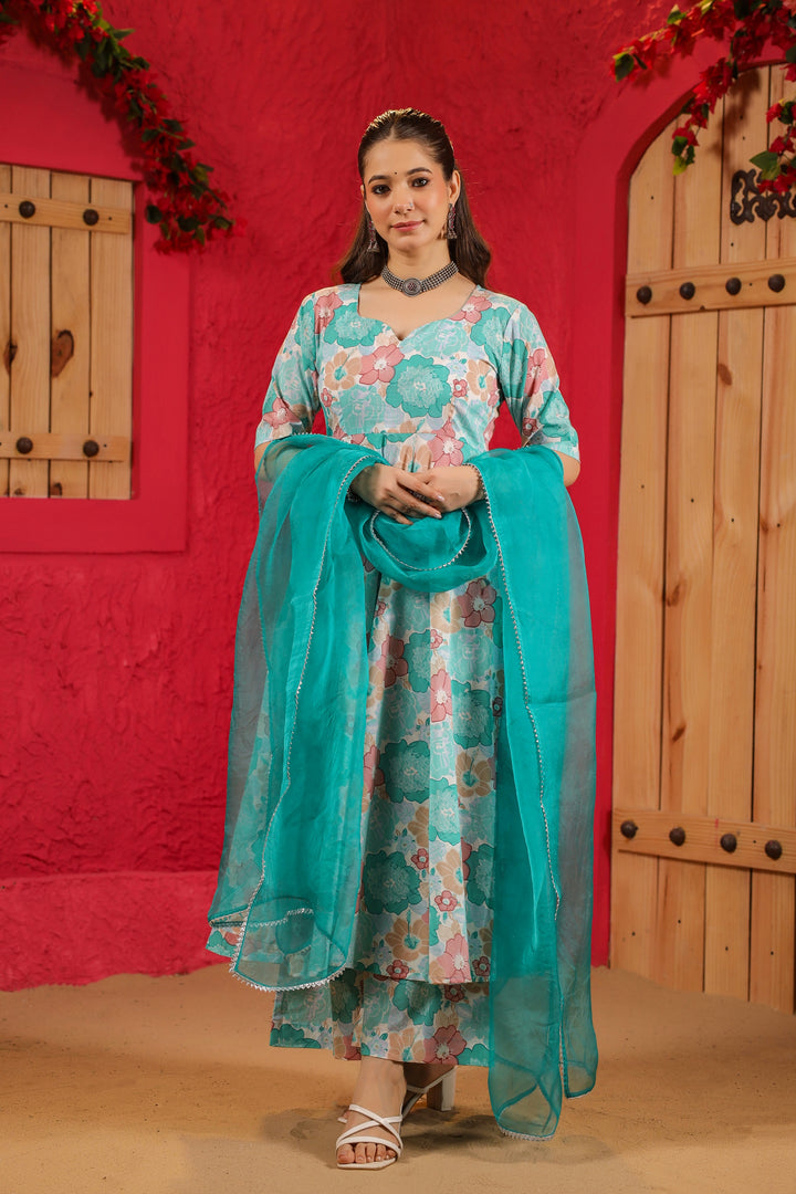 Sara Anarkali Cotton Suit Set