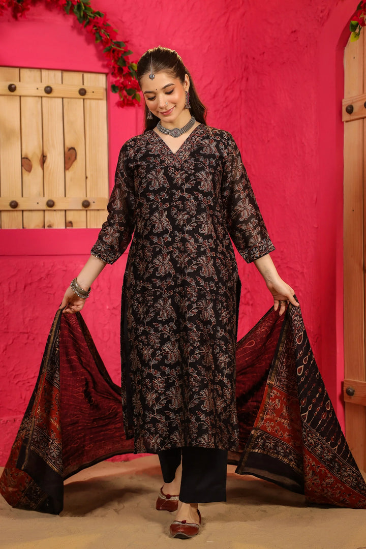 Unstitched - Kimaya Chanderi Suit Set