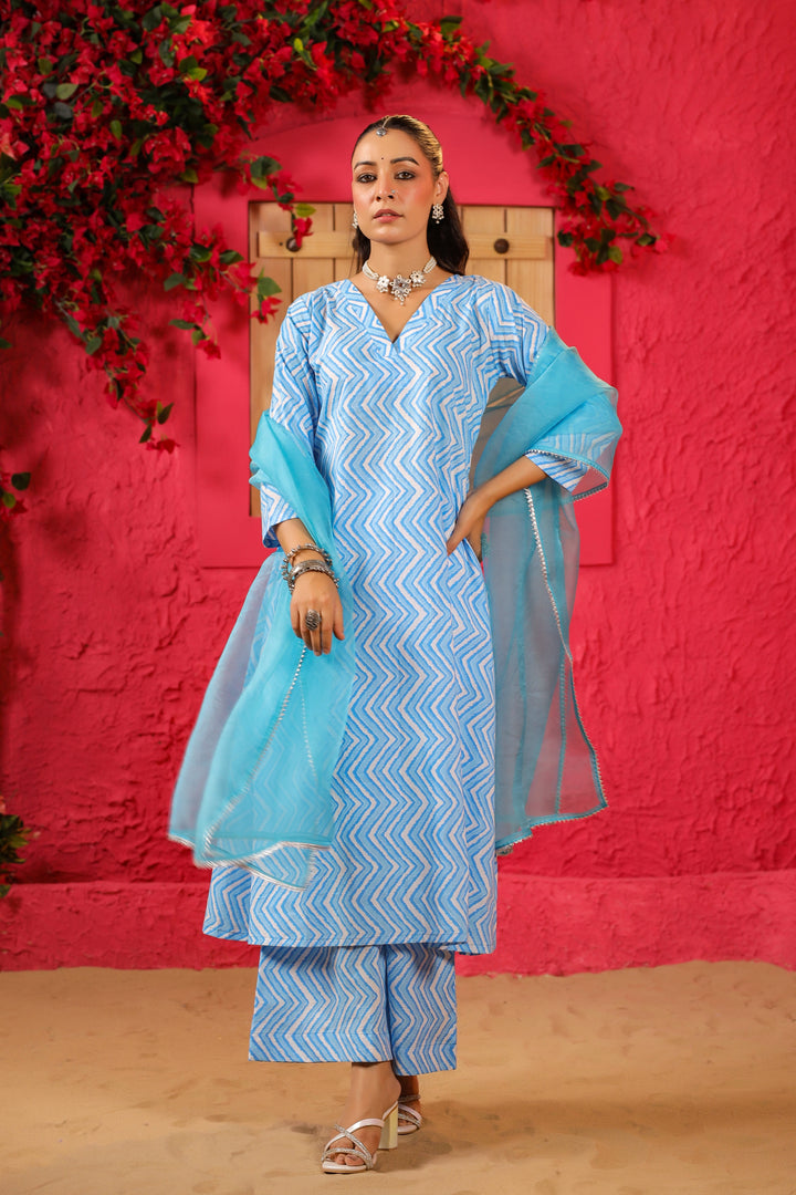 Aafia Cotton A-Line Suit Set