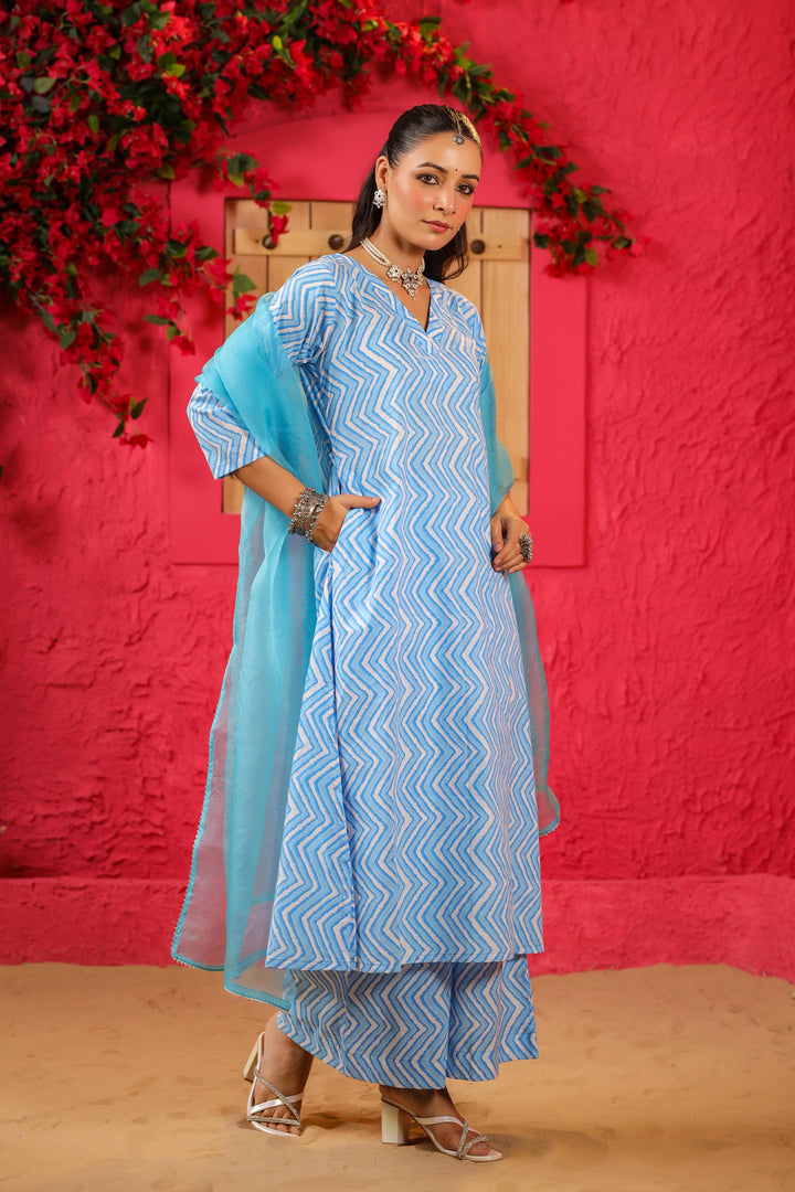 Aafia Cotton A-Line Suit Set