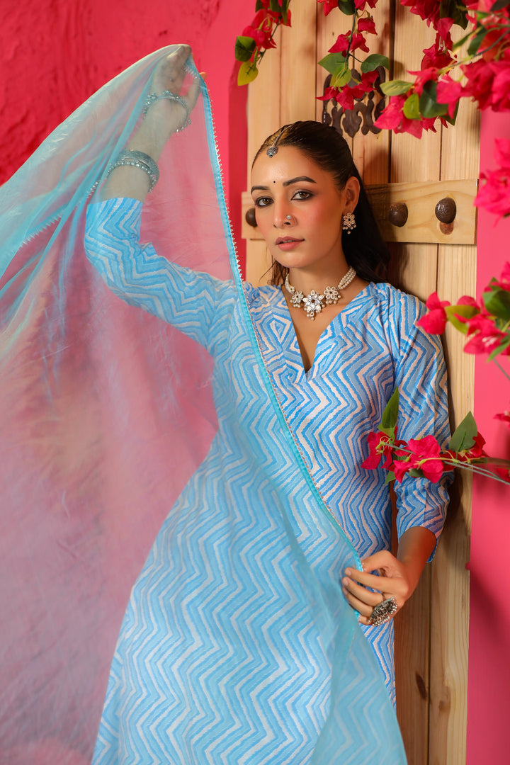 Aafia Cotton A-Line Suit Set