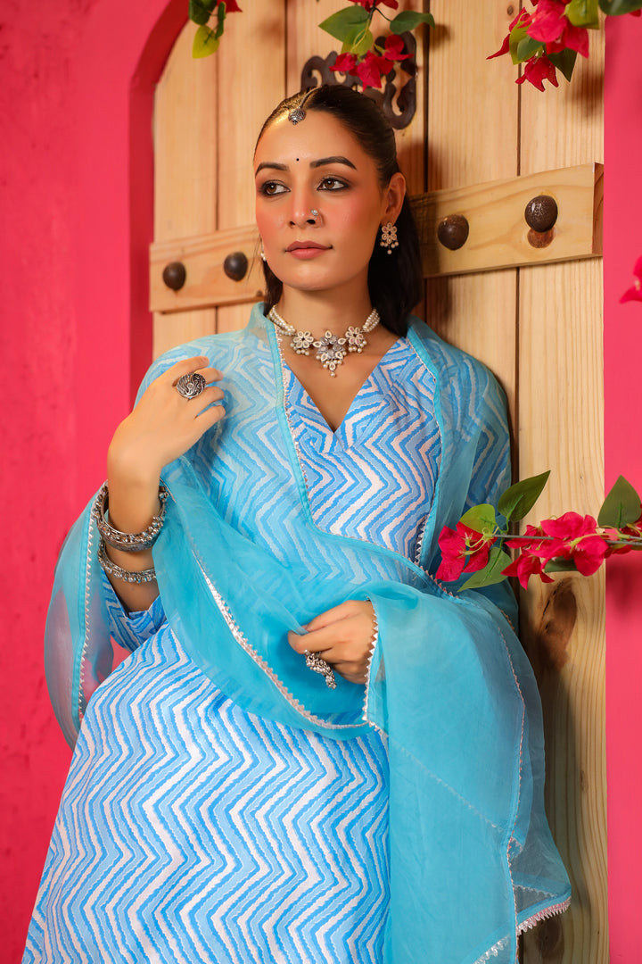 Aafia Cotton A-Line Suit Set