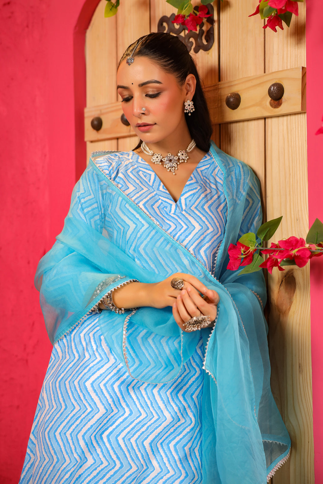 Aafia Cotton A-Line Suit Set