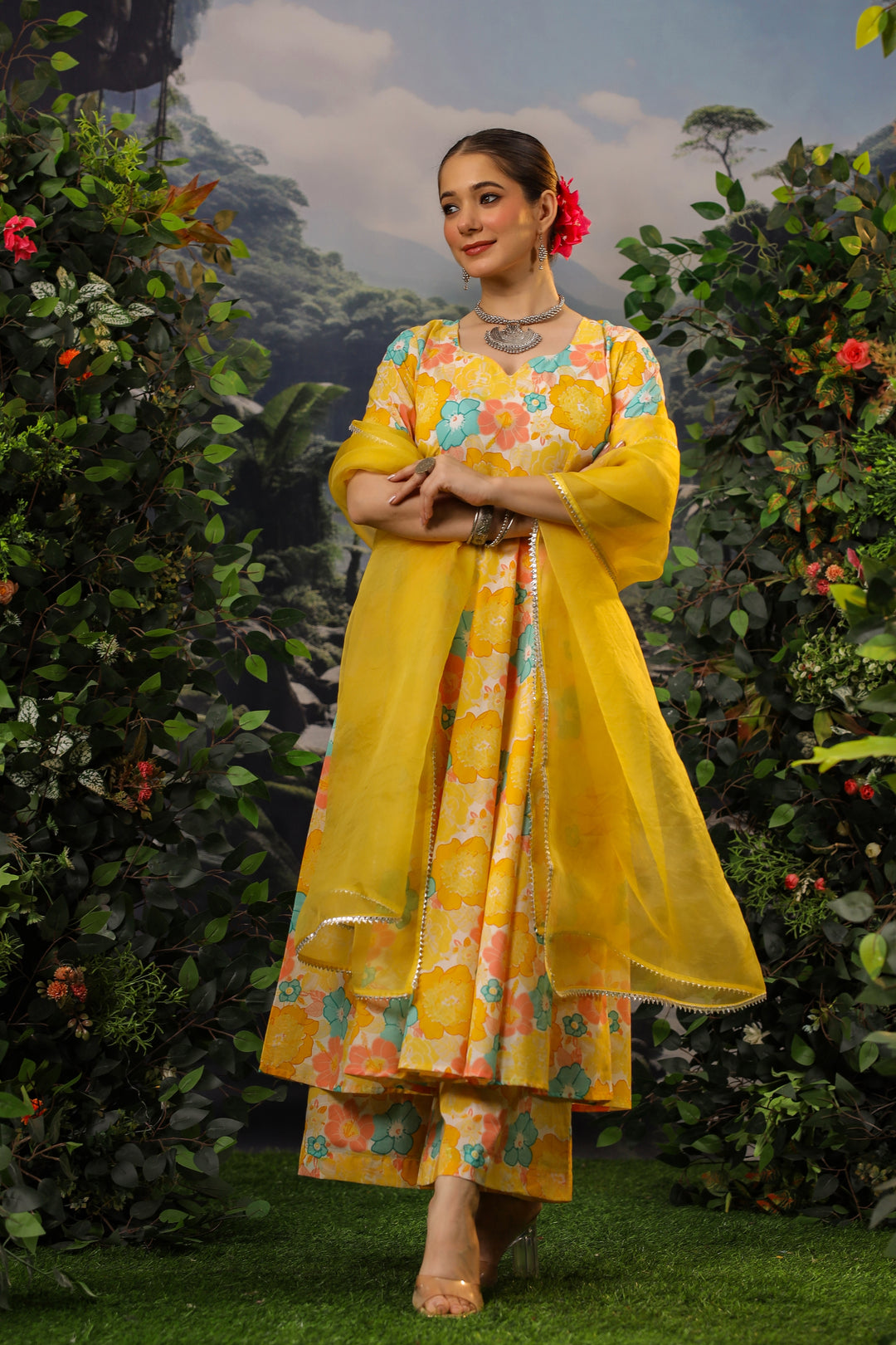 Sita Anarkali Cotton Suit Set