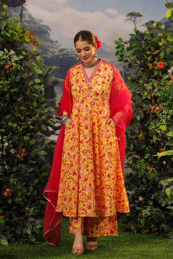 Surya Anarkali Cotton Suit Set