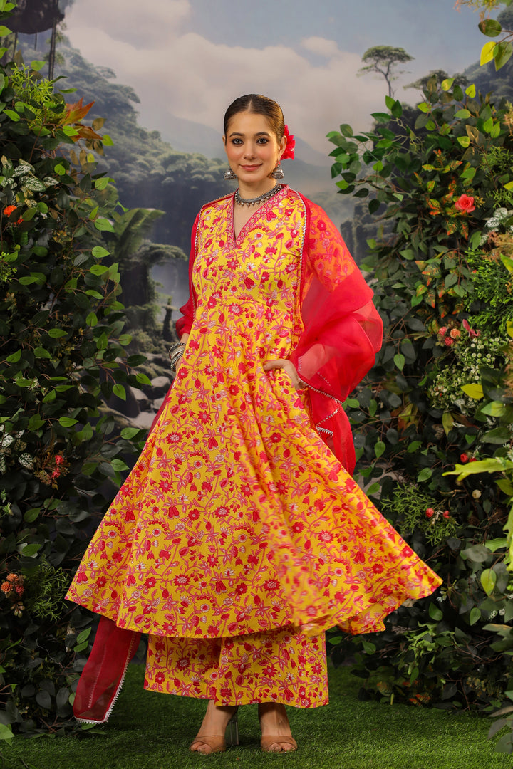 Surya Anarkali Cotton Suit Set