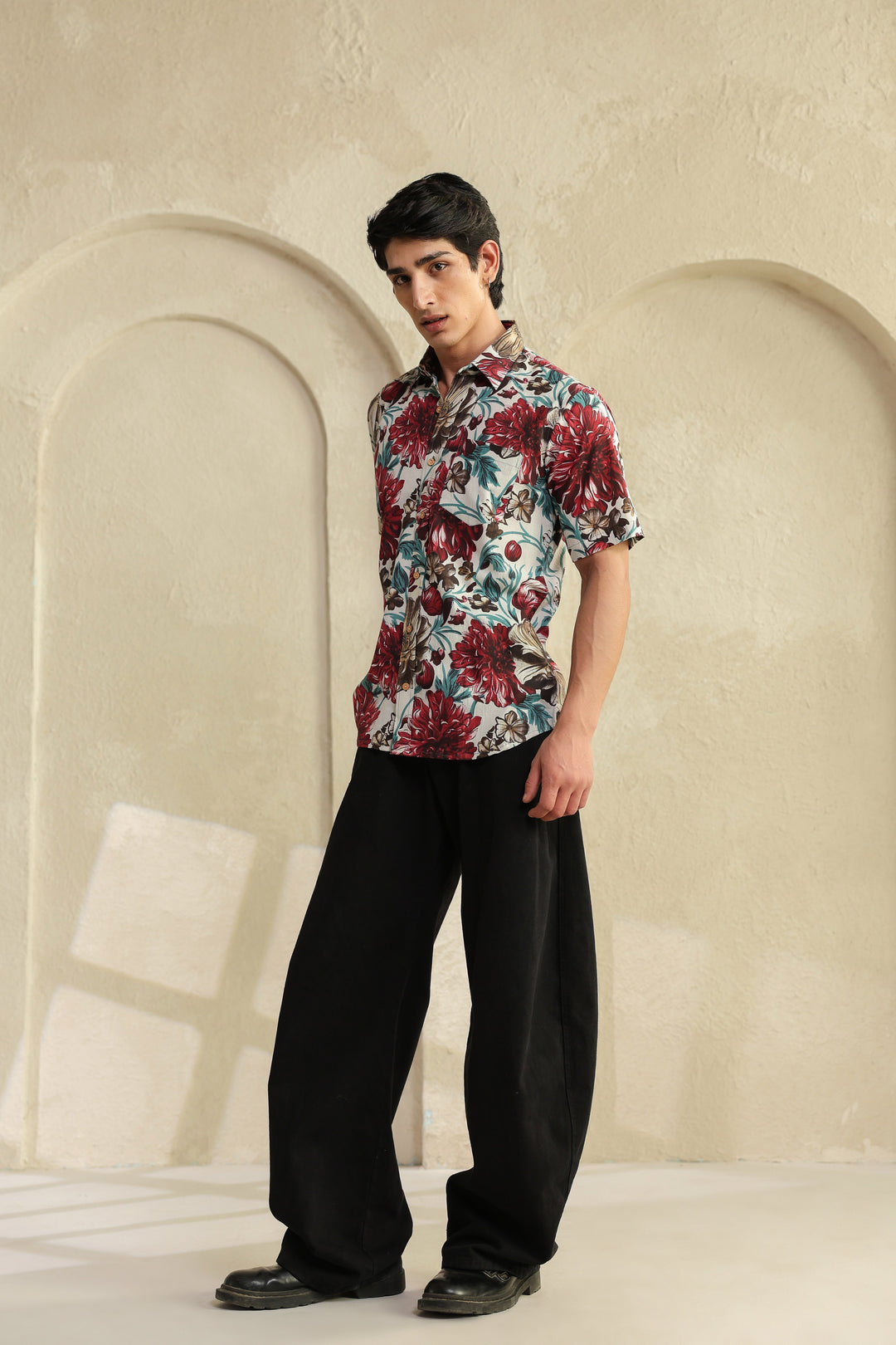 White Regular Fit Cotton Shirt