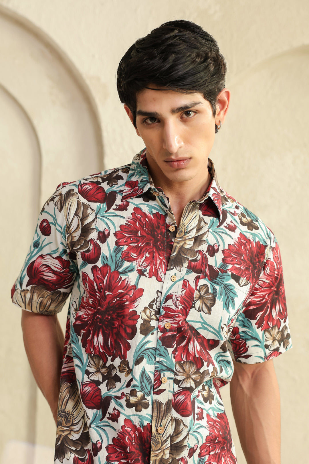 White Regular Fit Cotton Shirt