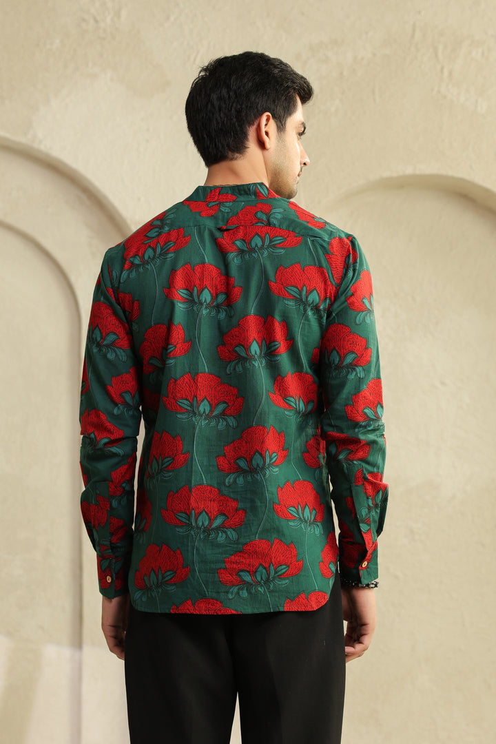 Teal Full Sleeve Shirt Kurta