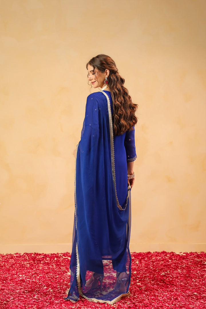 Sindhu blue georgette suit set