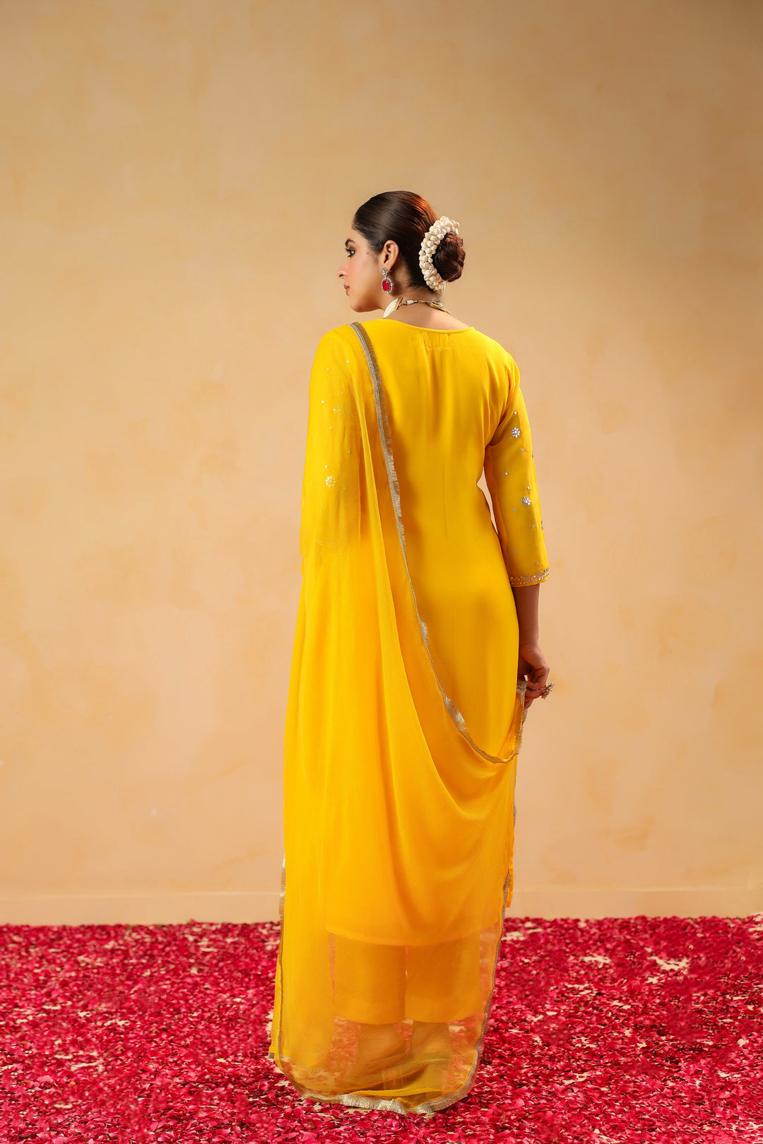 Kiran Yellow Georgette Suit Set