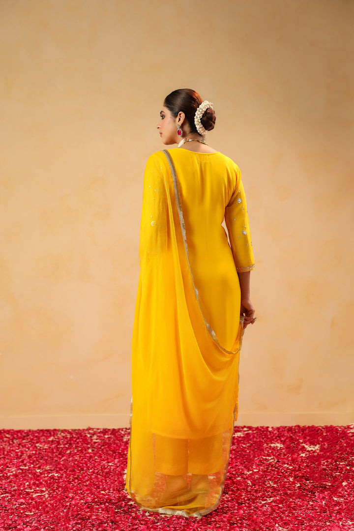 Kiran Yellow Georgette Suit Set