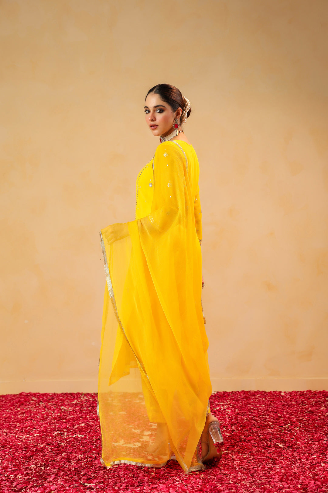 Kiran Yellow Georgette Suit Set