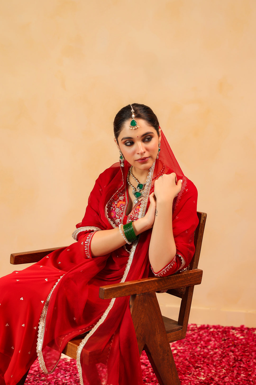 Tamanna red georgette suit set