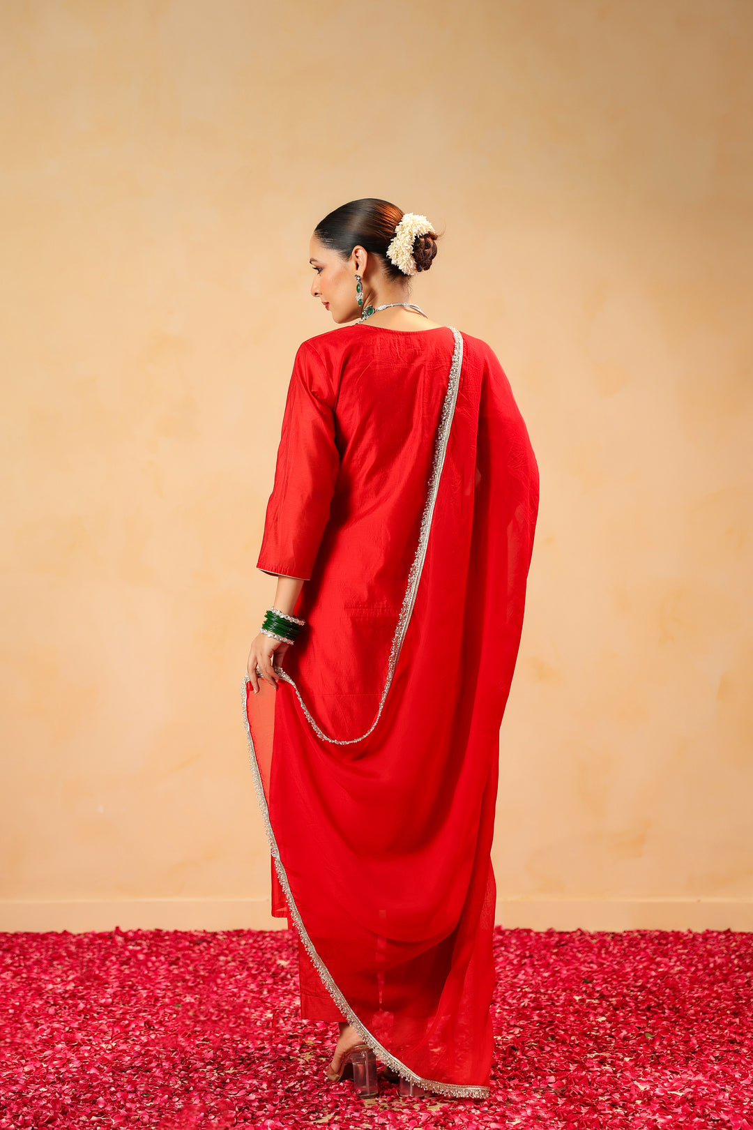 Tamanna red georgette suit set