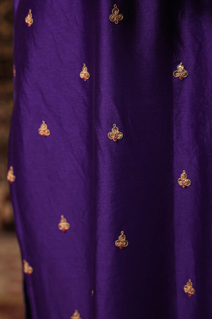 Violet Chanderi Marodi Suit Set