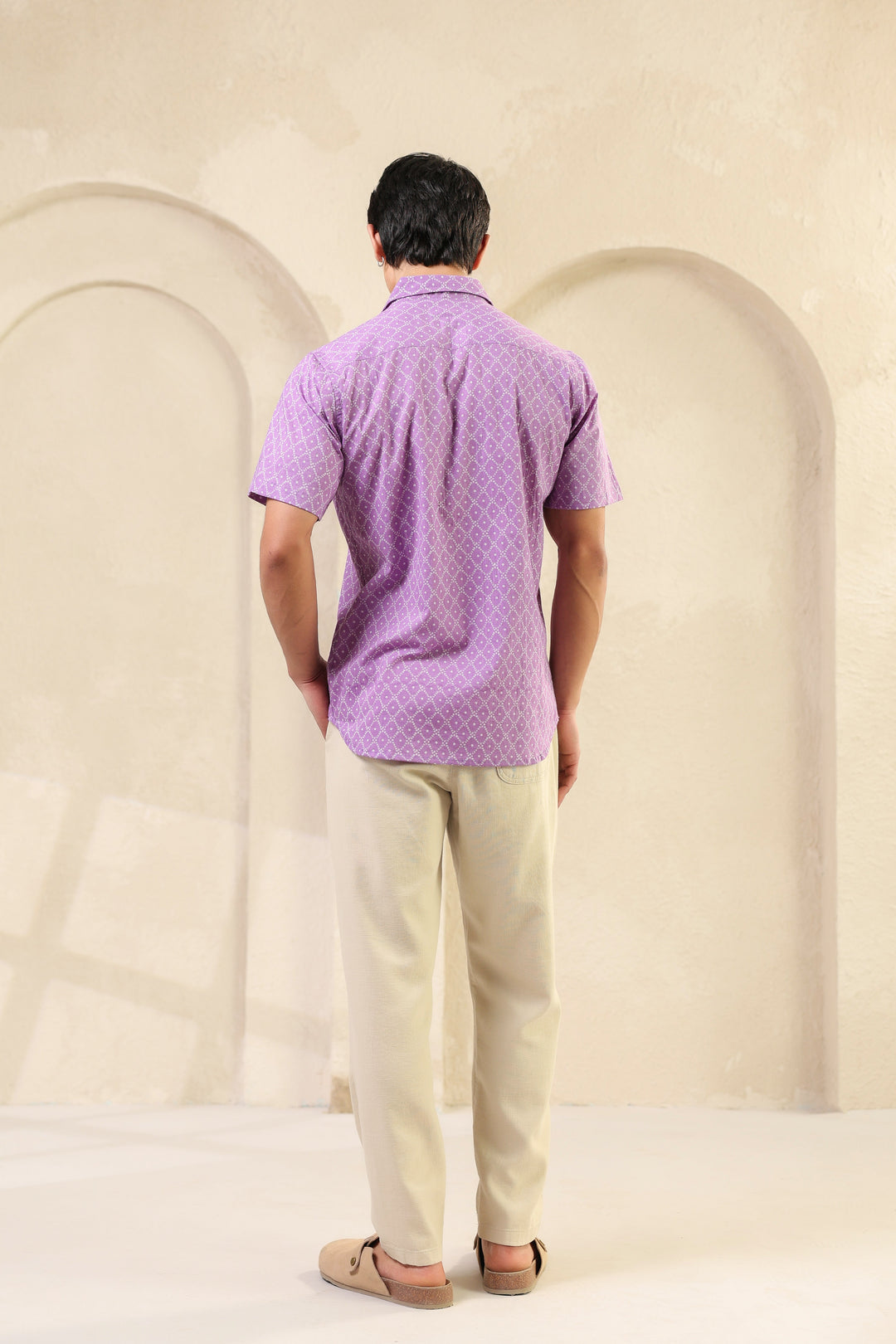 Purple Dots Cotton Regular Shirt