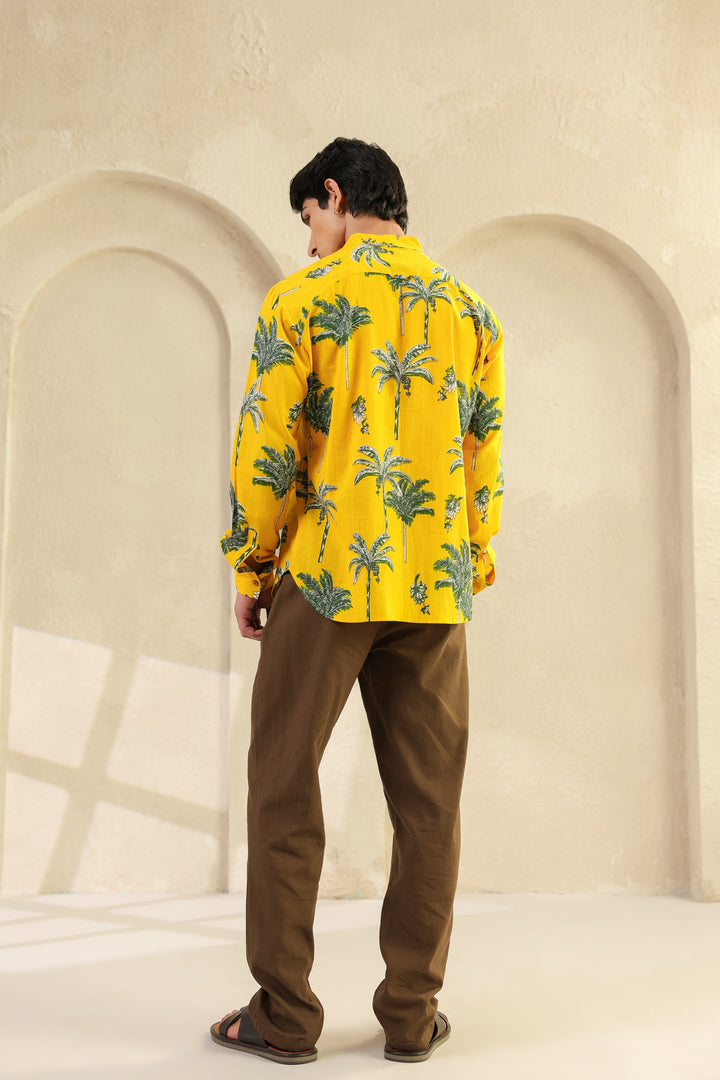Lemon Yellow Full Sleeve Shirt Kurta