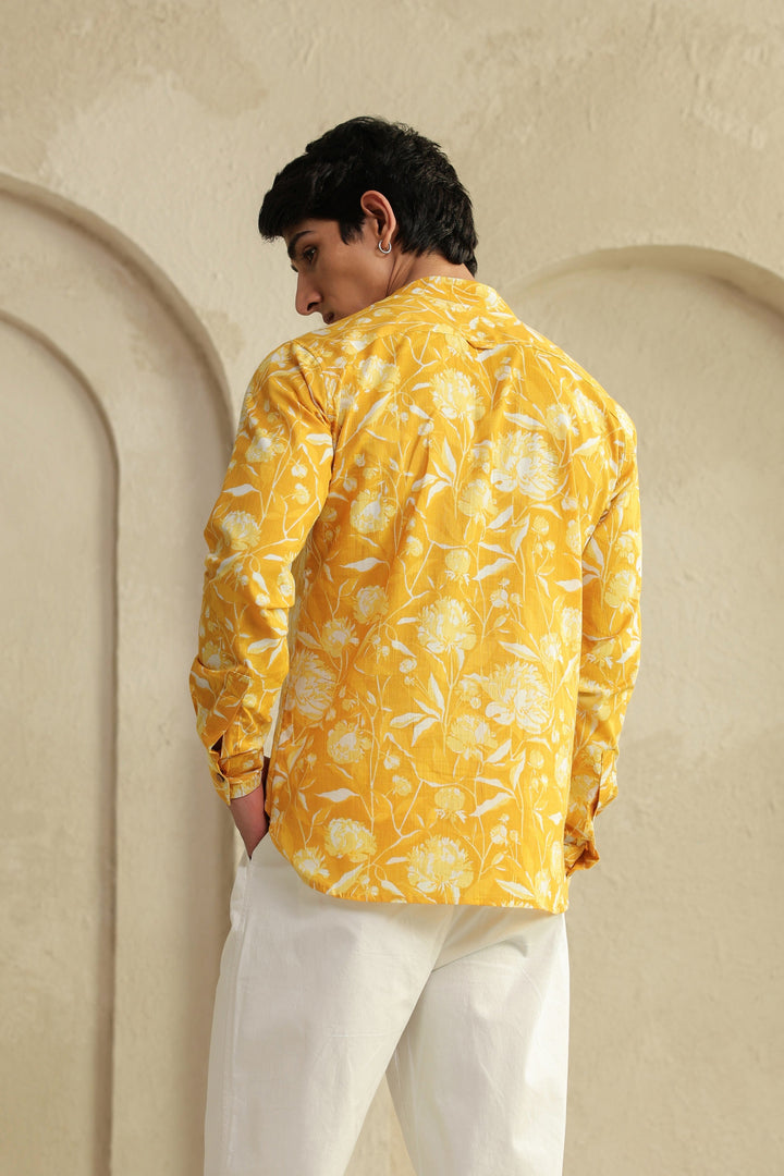 Butter Yellow Cotton Shirt Kurta
