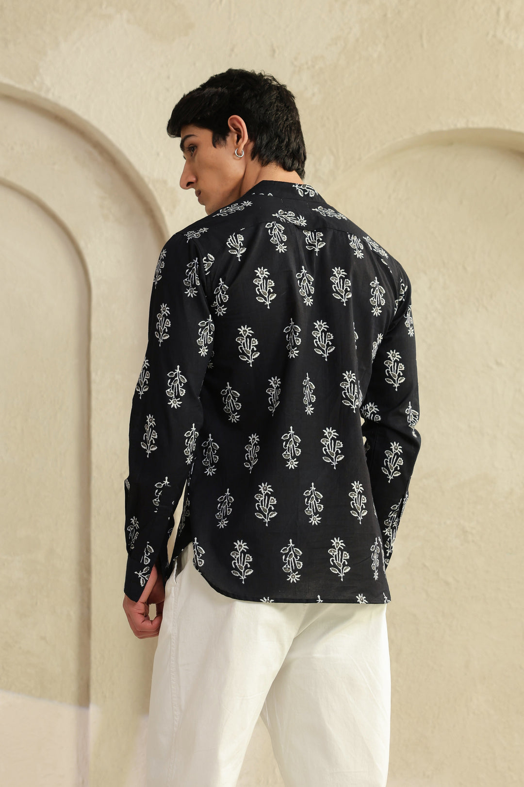 Black Grey Full Sleeves Shirt Kurta